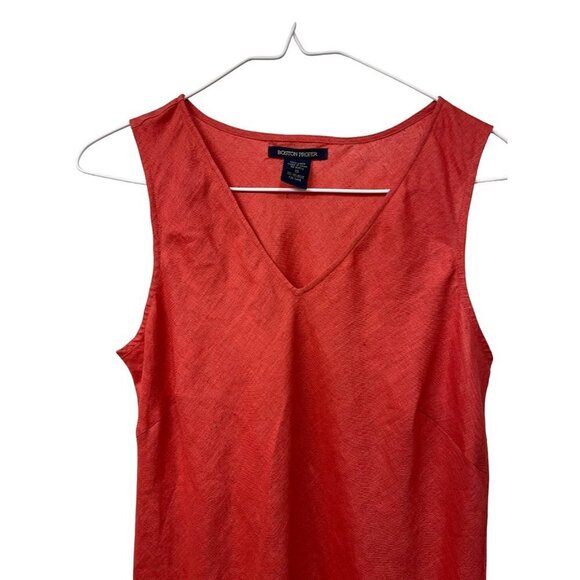 Boston Proper Linen Sleeveless Dress Orange Size 10 - Picture 4 of 4